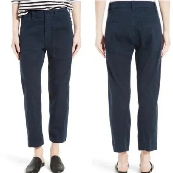 Vince Pants - Vince Navy Blue Military Utility Style Cropped  Pants